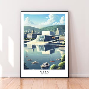 Oslo Cityscape Contemporary Travel Print Travel Print Art Illustration Oslo Norway Poster Wall Art Gift Unframed Print