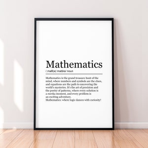 Mathematik Lustig Druck Definition Poster Wandkunst Mathematik Bedeutung Minimalistisch Geschenk Print