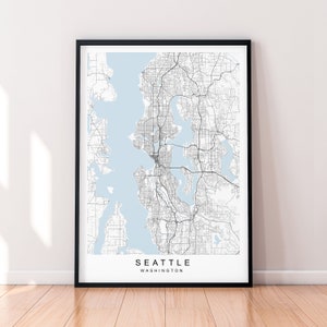 Seattle Stadt Washington State Karte Print Poster Minimalist Home Decor Seattle Washington State USA Karte Poster Wand Kunst Decor