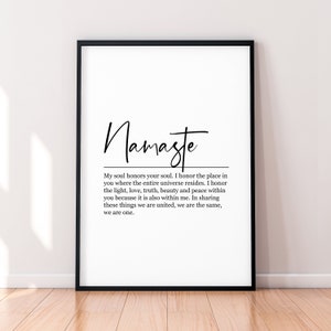 Namaste Definition Print Poster