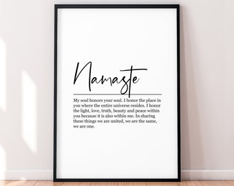 Namaste Definition Print Poster