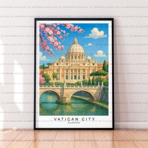 Stampa sprint della Città del Vaticano, illustrazione senza cornice, arte, poster del Vaticano