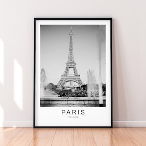 Paris Eiffel Tower France  Capital City Print Minimalist Home Travel Poster Wall Art Decor