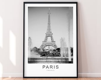 Paris Eiffel Tower France  Capital City Print Minimalist Home Travel Poster Wall Art Decor