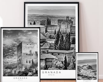 Granada Print Spain Town Picture Print Minimalist Home Travel Poster Wall Décor
