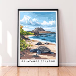 Galapagos Island Art Print Illustration Galápagos Islands Poster Wall Art Gift Unframed Print