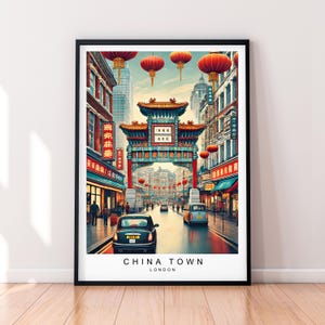 Chinatown Londra Illustrazione Stampa Senza Cornice Città Culturale Street Poster Art