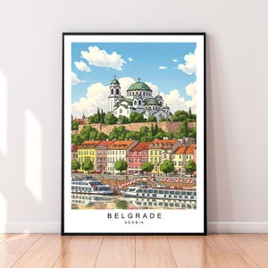 Belgrade Serbia Illustration Print Belgrade Poster Gift Unframed Belgrade Print