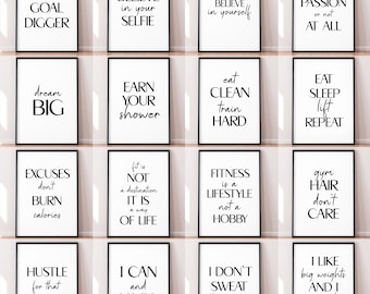 Gym Workout Prints Posters Home Decor Gift Unframed Minimalist Fitness Motivational Funny Quotes Fun Prints