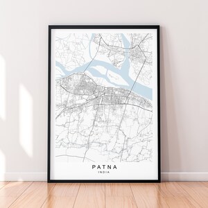 Patna City India Map Print Poster Minimalist Home Patna India Town City Map Poster Wall Art Decor