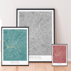Bristol City Map Print Minimalist Home Map Poster Wall Decor
