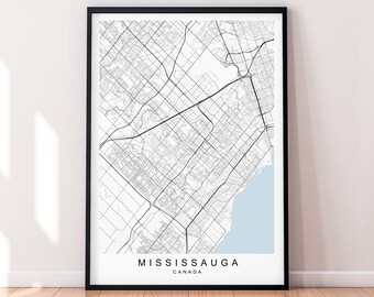 Mississauga Map Print Mississauga Canada Map Poster Wall Art Gift Unframed Print