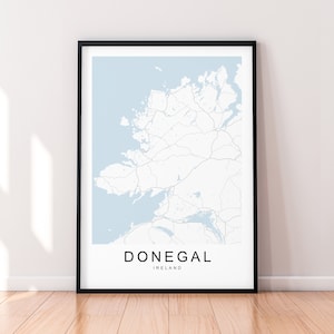 Donegal County of Ireland Map Print Minimalistische Home Map Poster Wall Decor