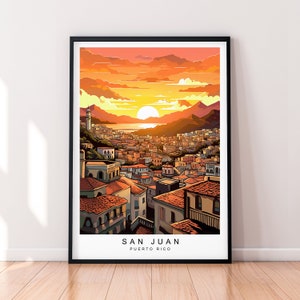 San Juan Sunset Illustration Print San Juan Poster Gift Unframed Print