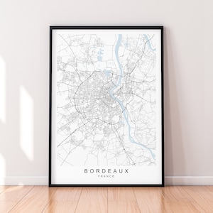 Bordeaux Ville Carte France Imprimer Affiche Minimaliste Décor À La Maison Bordeaux France Ville Carte Affiche Mur Art Décor