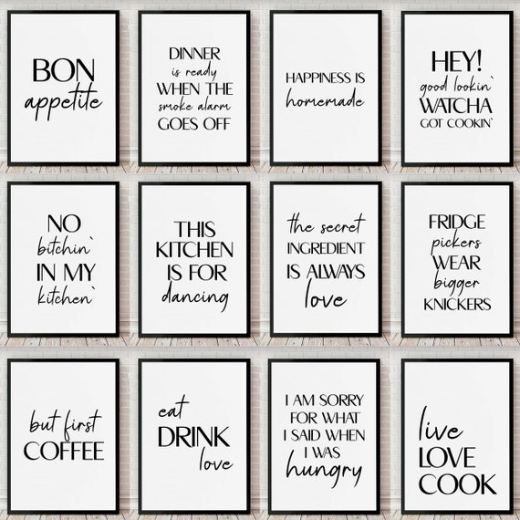 Funny Kitchen Quotes, Kitchen Prints, Kitchen Decor- A5, A4 A3 Prints  Kitchen Decor