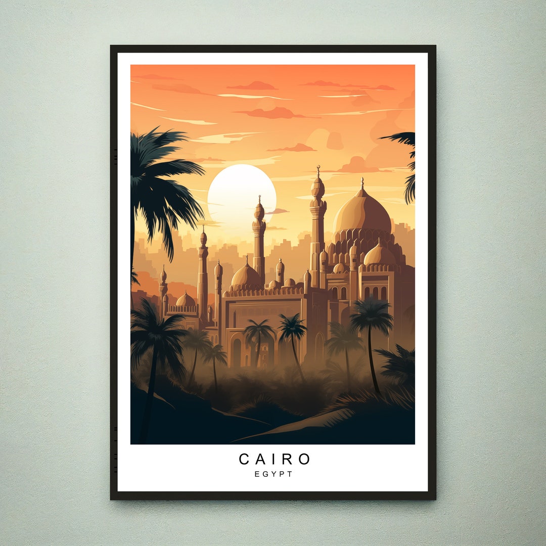 Cairo Illustration Print Cairo Egypt Travel Poster Gift Unframed Print ...