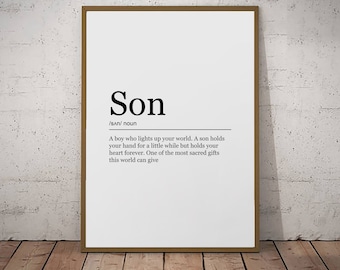 Son Print Definition Poster Wall Art Minimalist Gift Print