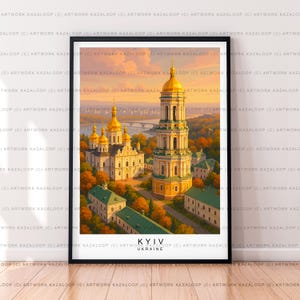 Kiev Ucraina Poster senza cornice Illustrazione Arte Europa orientale Kiev Stampa artistica