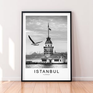 Istanbul Turkey Travel Print Minimalist Home Travel Poster Wall Decor