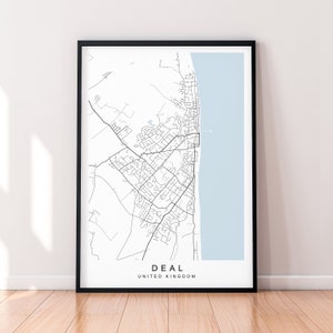 Trade Map England Print Poster Minimalistisches Wohndekor DEAL UK Town Map Poster Wandkunst Dekor