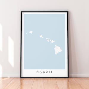Hawaii Karte Print Poster Minimalistisches Dekor Hafen Hawaii Karte Poster Wand Kunst Dekor