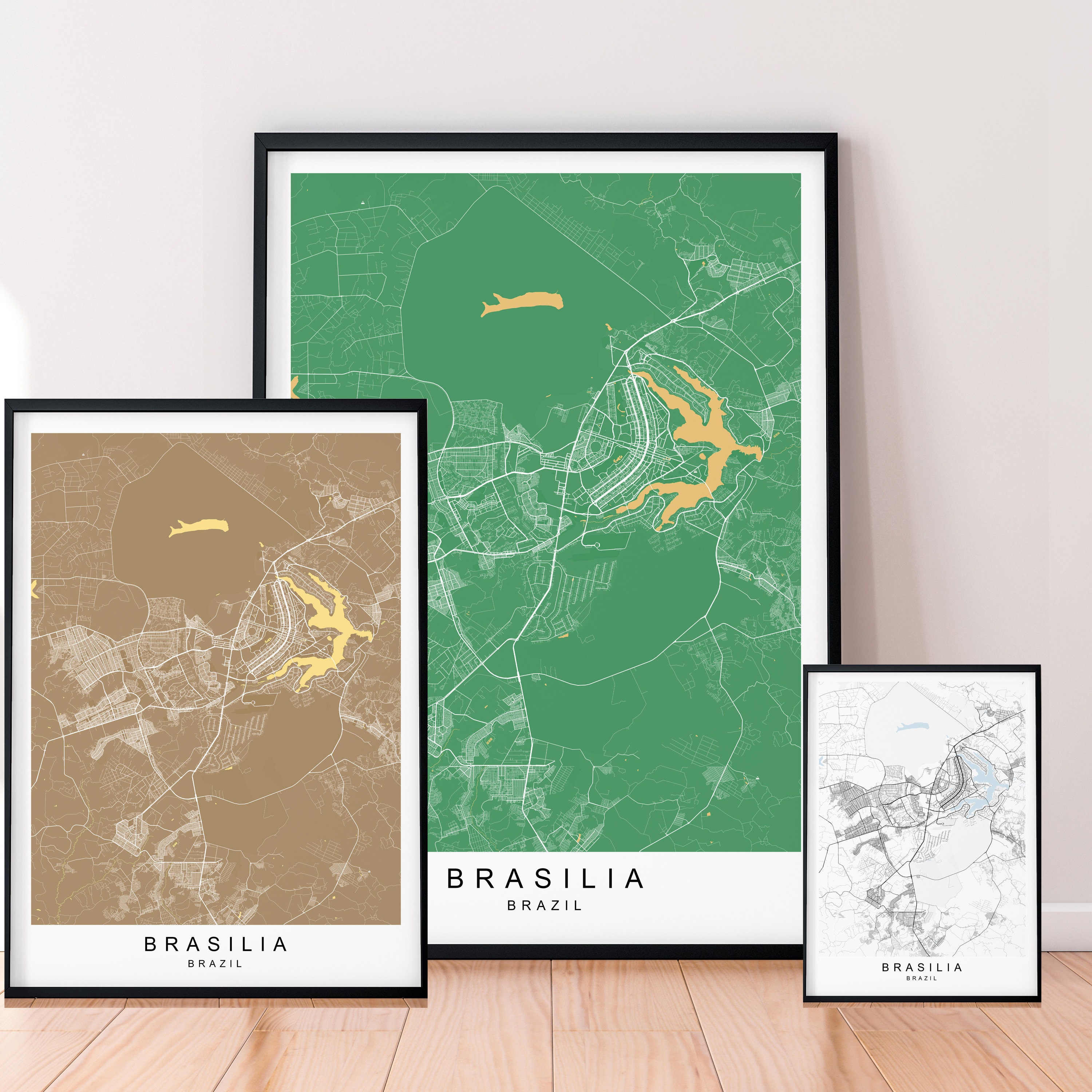 Brasilia City Map Print Minimalist Brasilia Brazil Home Map Poster Wall  Decor - Mixed Colours Available - Etsy, image size:3000x3000