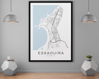 Essaouira Morocco Town City Map Print Minimalist Home Map Poster Wall Décor