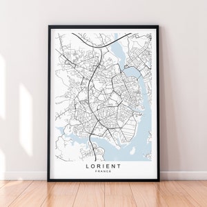Lorient Frankreich Karte Print Poster Minimalist Home Lorient Stadt Karte Poster Wall Art Decor