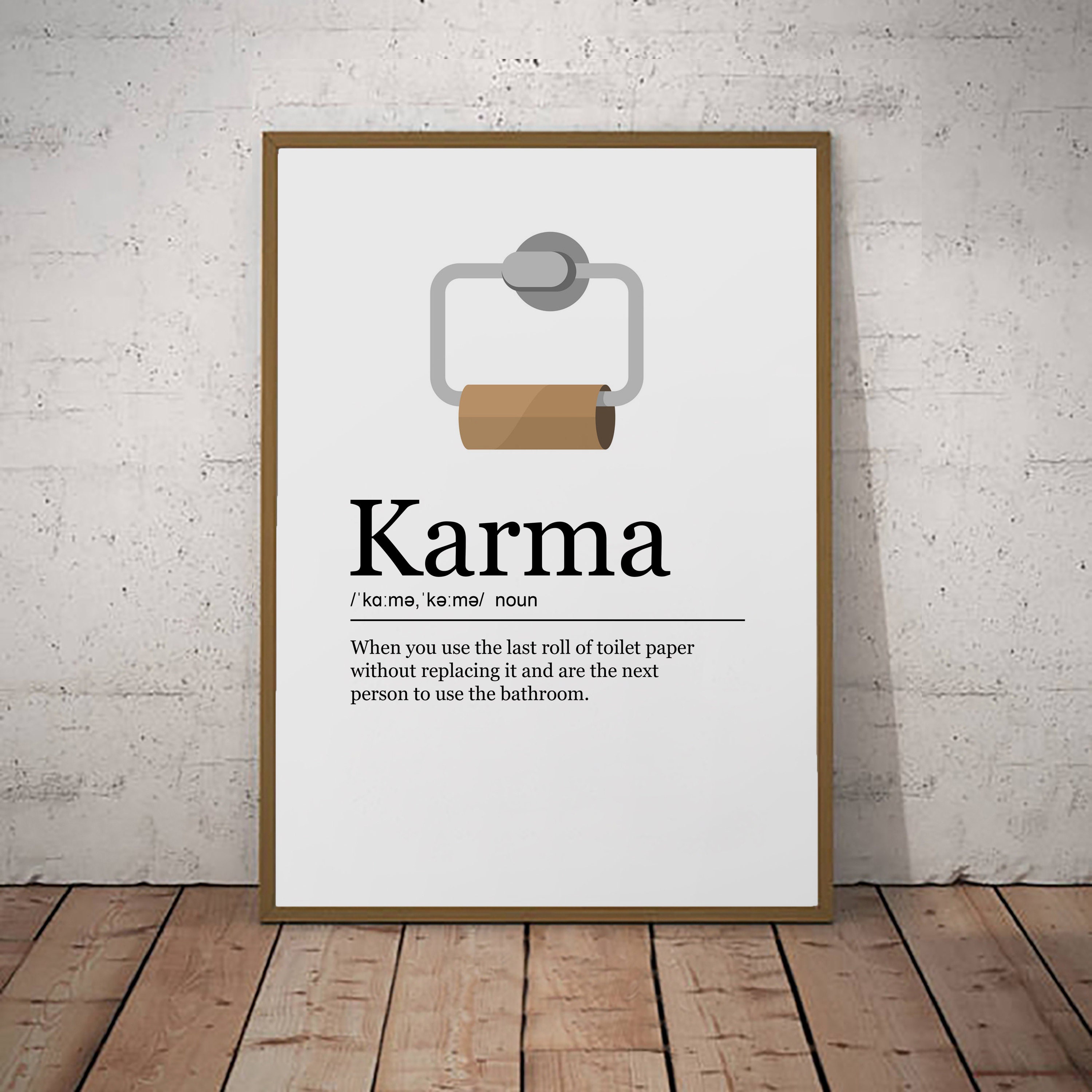 Karma Print Definition Poster Wall Art Minimalist Bathroom Toilet Print V2  - Etsy