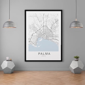 Palma De Mallorca Stadt Karte Print Minimalistische Hauskarte Poster Wanddeko