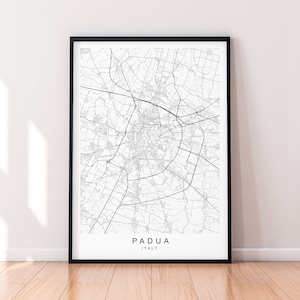 Padua Town Map Italy Print Poster Minimalist Home Padua Italia City Map Poster Wall Art Decor