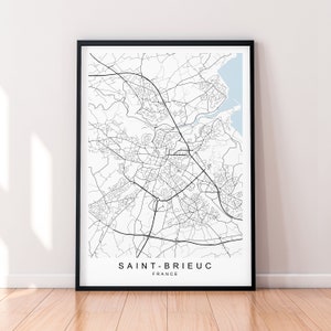 Saint Brieuc Frankreich Karte Print Poster Minimalist Home Saint Brieuc Stadt Karte Poster Wand Kunst Dekor