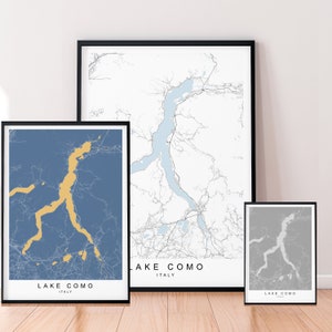 Comomeer kaart Noord-Italië kaart print minimalistische Home kaart poster wand decor