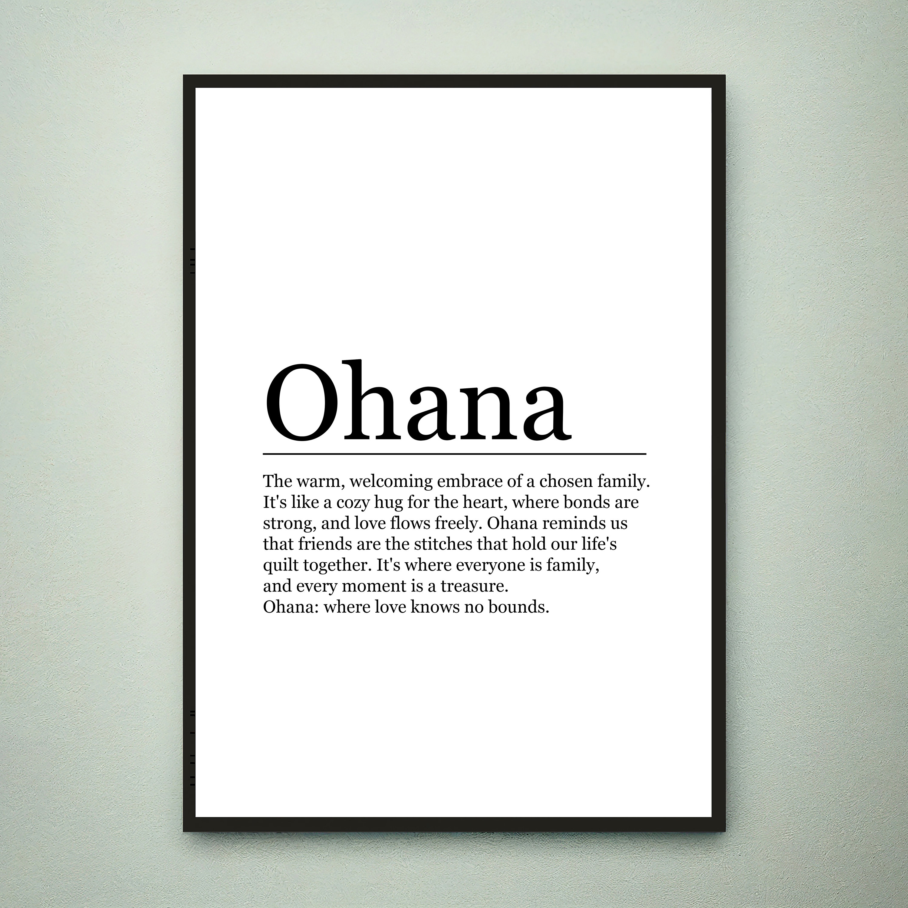 Ohana Print Definition Poster Wall Art Ohana Funny Meaning
