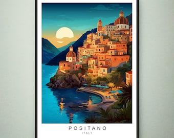 Impresión de ilustración de Positano Impresión de póster de Positano para regalo sin marco