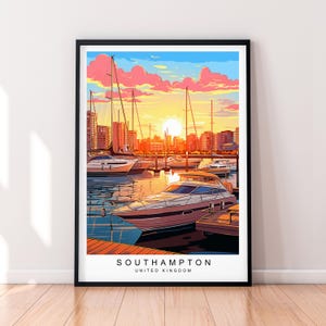 Southampton Illustration Print Southampton Poster Wall Art Gift Unframed Print