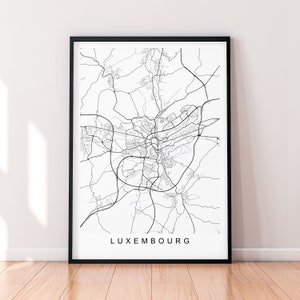 Luxemburg Karte Frankreich Print Poster Minimalist Home Decor Luxemburg Karte Poster Wall Art Decor