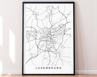 Luxembourg Map France Print Poster Minimalist Home Decor Luxembourg Map Poster Wall Art Decor