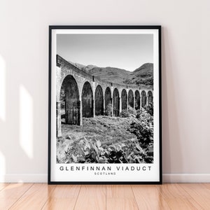 Glenfinnan Viaduct Scotland Print Minimalist Home Travel Poster Wall Decor