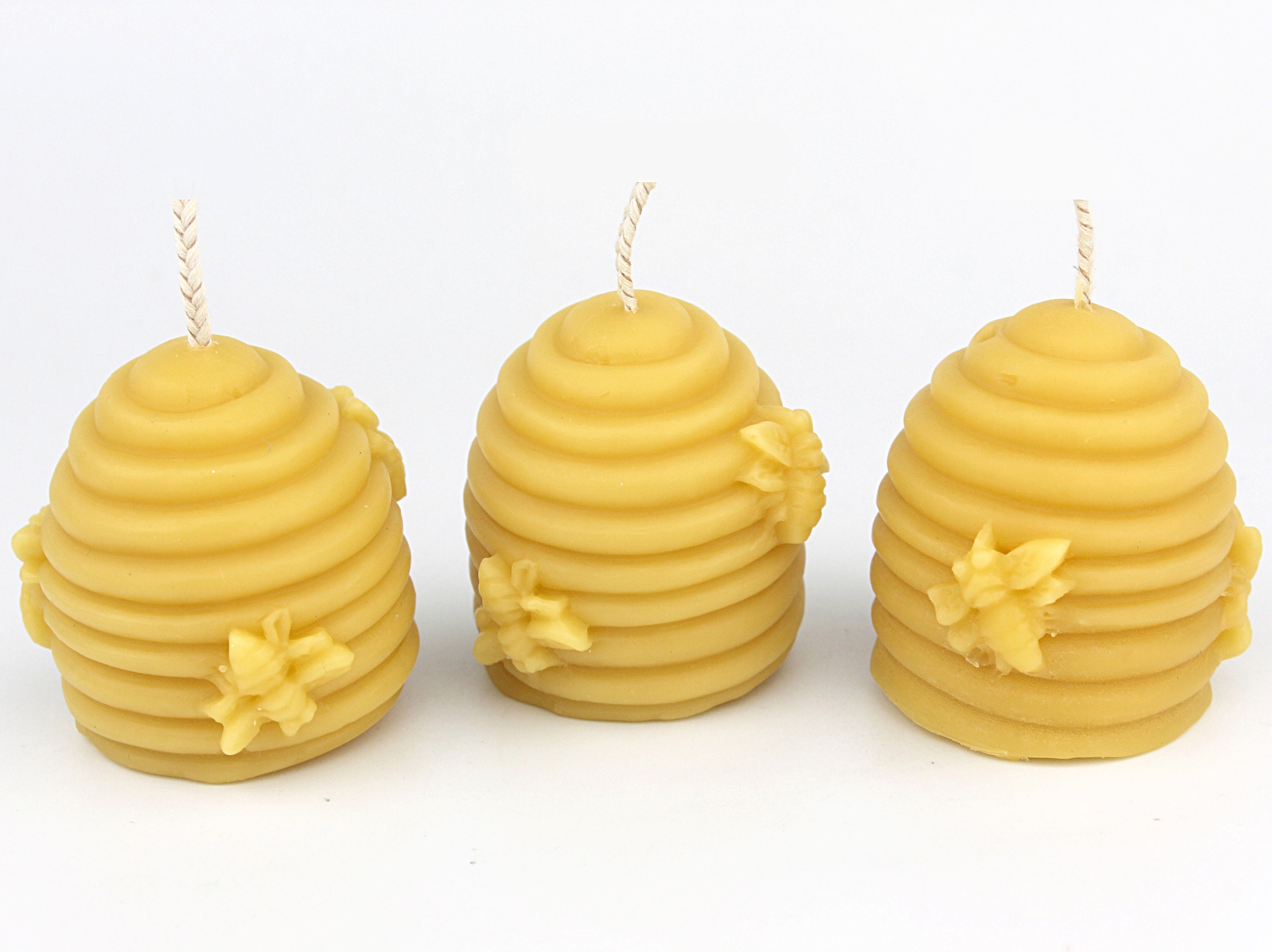 3pcs Handmade 100% Natural Beeswax House Honey Nest Hive Candles   Gift Present