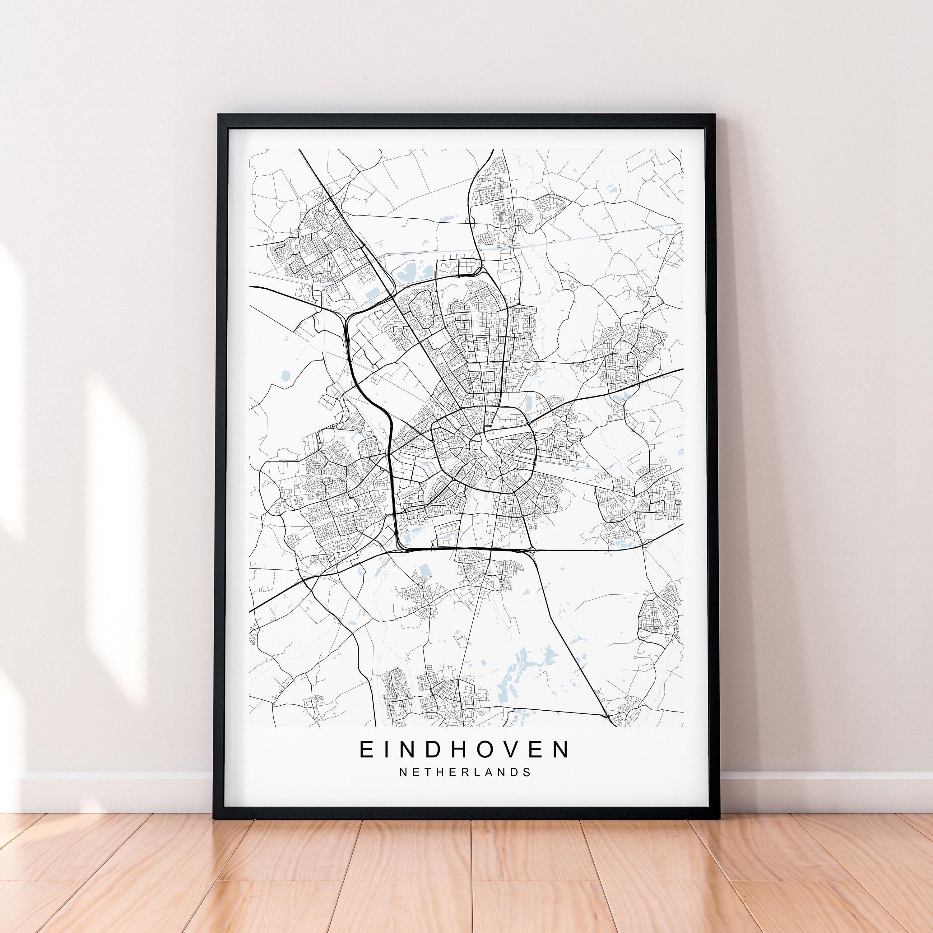 Eindhoven City Map Netherlands Print Poster Minimalist Home - Etsy ...