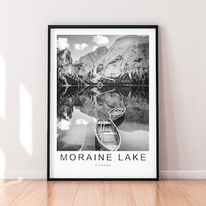 Moraine Lake Canada Print Minimalist Home Travel Poster Wall Decor