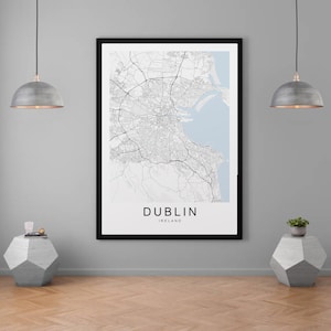 Dublin Irland Map Print Minimalistische Landkarte Poster Wanddeko