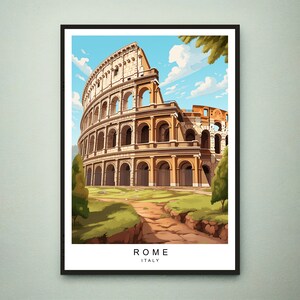 Stampa di viaggio di Roma Illustrazione di Roma Poster Regalo Stampa senza cornice