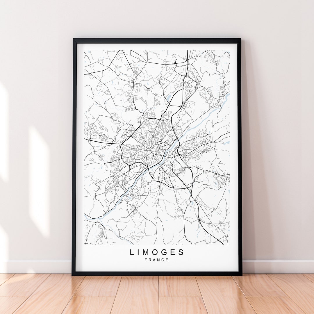 Limoges City Map France Print Poster Minimalist Home Decor Limoges