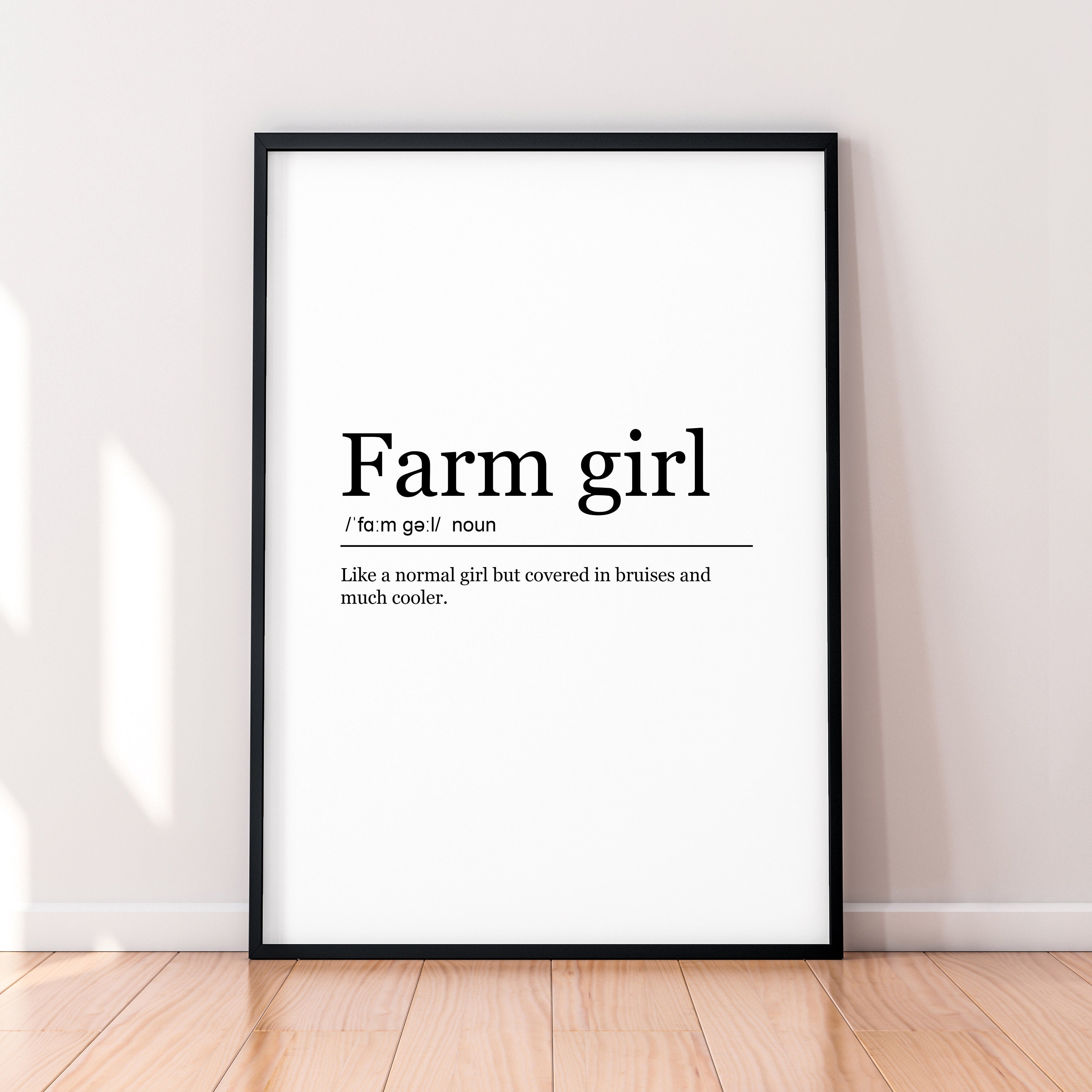 Farm Girl Print Definition Poster Wall Art Minimalist Gift Present - Etsy  Finland, image size:3000x3000