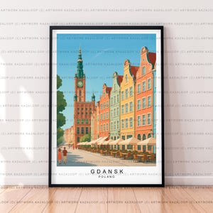 Gdansk Poland Unframed Illustration Print Poster Art, Gdansk Wall Art, Gdansk Travel Print, Gdansk Architecture Poster Artwork
