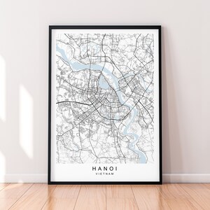 Hanoi Stadt Vietnam Karte Print Poster Minimalist Home Hanoi Vietnam Town City Map Poster Wall Art Decor