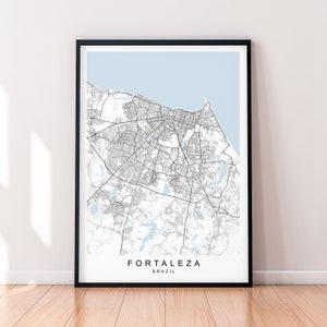Fortaleza Brasilien Karte Print Poster Minimalistisches Zuhause Fortaleza Brasil Stadt Karte Poster Wandkunst Dekor